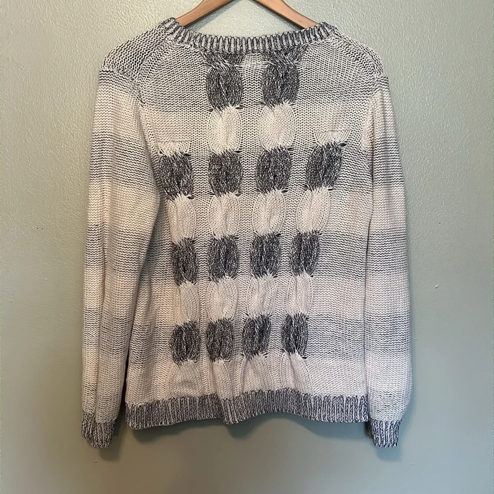 J.Crew Knitted Sweater crewneck Navy Blue/White Womens size large
